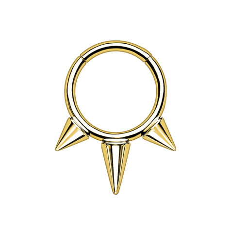 Micro anneau segmenté pliable plaqué or trois cônes