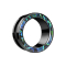 Flesh tunnel black with abalone rim