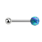 Micro bilanciere argento con sfera e sfera blu opalino