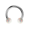 Circular barbell silver with two white opal balls