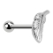 Micro barbell silver with ball and spring left