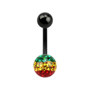 Banane schwarz mit Kugel und Kristallkugeln Rasta Epoxy...