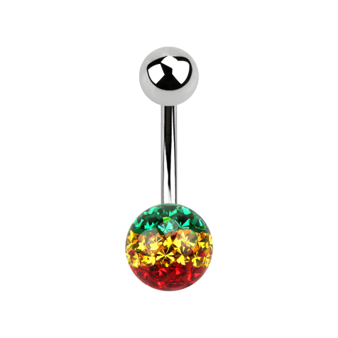 Banana silver with ball and crystal ball Rasta epoxy protective layer