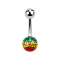 Banana silver with ball and crystal ball Rasta epoxy protective layer