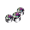 Dermal Anchor silber drei Kristalle dunkel multicolor