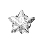 Anello cutaneo argento a forma di stella con cristallo...
