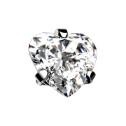 Silver Dermal Anchor with a Heart-Shaped Crystal Set in...