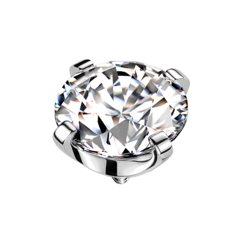 Silver Dermal Anchor with Crystal Set in Silver