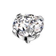 Ancoraggio dermico argento cristallo incastonato in argento