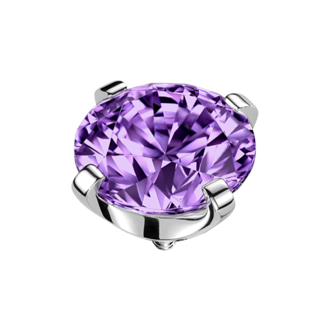 Ancrage dermique argent cristal tanzanite serti