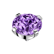 Silver Dermal Anchor Set with Crystal Tanzanite