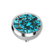 Dermal Anchor Hemisphere Silver with Crystal Aqua
