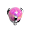 Dermal anchor silver ball opal pink setting