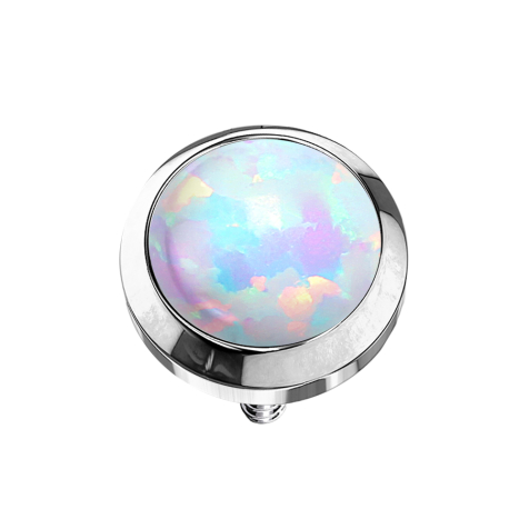 Dermal Anchor silver with opal white