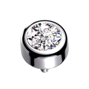 Dermal Anchor cilindro argento con cristallo argento
