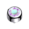 Silver Dermal Anchor Cylinder with Multicolored Crystal