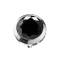 Anello cutaneo argento con cristallo nero