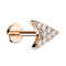 Micro labret internal thread rose gold arrow with crystal