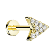Micro labret internal thread gold-plated arrow with crystal