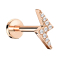 Micro labret internal thread rose gold flash with crystal