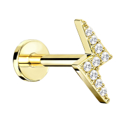 Micro labret internal thread gold-plated flash with crystal
