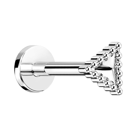 Micro Labret Innengewinde silber Dreieck mit Kugelrand