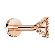 Micro labret internal thread rose gold triangle with ball...