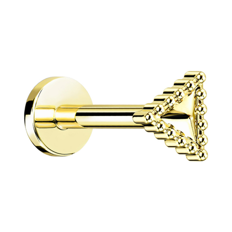 Micro Labret Innengewinde vergoldet Dreieck mit Kugelrand