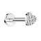 Micro labret internal thread silver heart with structure