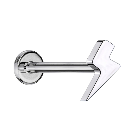 Micro Labret filettatura interna argento lampo