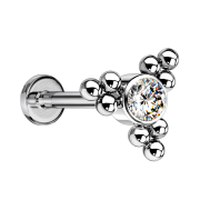 Micro Labret filettatura interna argento sfere...