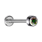 Micro Labret Internal Thread Silver Cylinder with Crystal Dark Multicolor