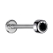 Micro labret internal thread silver cylinder with crystal black