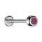 Micro Labret Innengewinde silber Zylinder mit Kristall pink