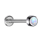 Micro Labret Internal Thread Silver Cylinder with White Opal
