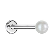 Micro Labret Innengewinde silber Perle weiss