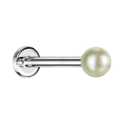 Micro labret inner thread silver pearl cream