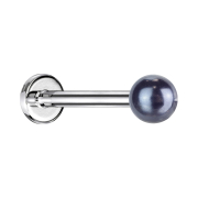 Micro Labret filet intérieur argent perle violette