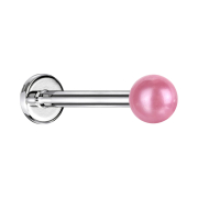 Micro Labret Innengewinde silber Perle pink