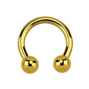 Circular Barbell doré avec deux boules