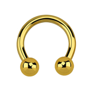 Gold-plated circular barbell with two balls
