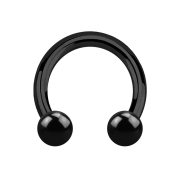 Circular barbell black with two balls