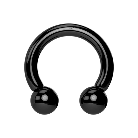 Circular Barbell schwarz mit zwei Kugeln