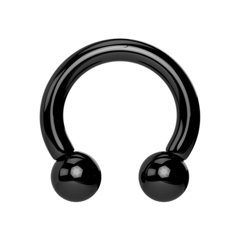 Circular barbell black with two balls