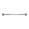 Barbell argento con due sfere otto cristalli rosa