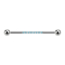 Barbell argento con due sfere otto cristalli aqua