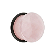 Flared plug made of rose quartz stone with O-ring