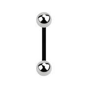 Micro banana nera con due palline argentate