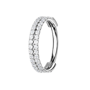 Micro bague segmentée pliable argent double ligne...