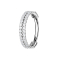 Micro segment ring, foldable, silver, double line with crystals